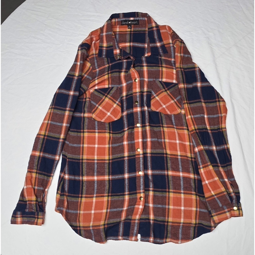 Derek Heart Plaid Snap Button Longsleeve Shirt Size‎ Large